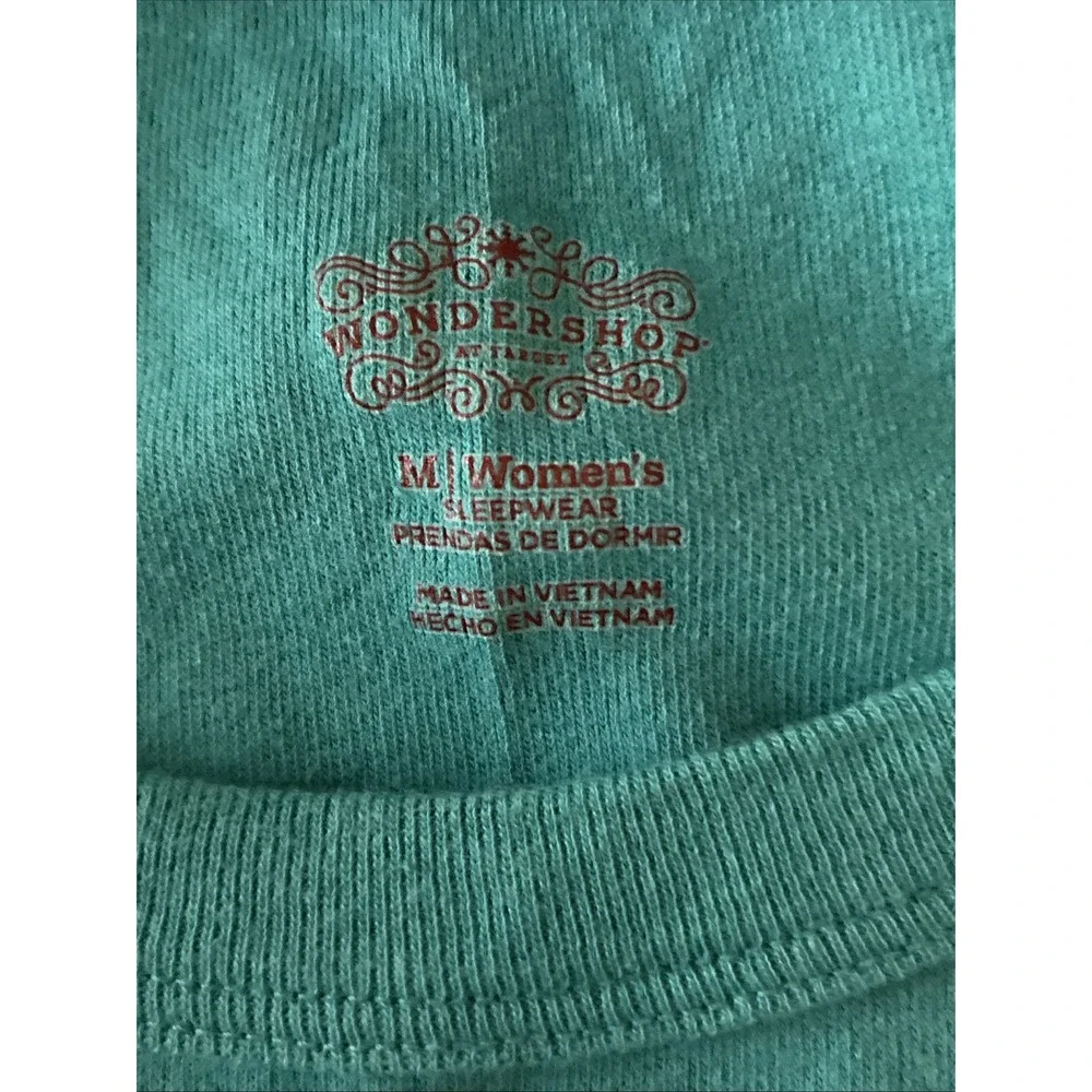 Wondershop Ladies Christmas/Feliz Navidad‎ Pajama Set-Size M-Teal (M9) - Picture 3 of 11